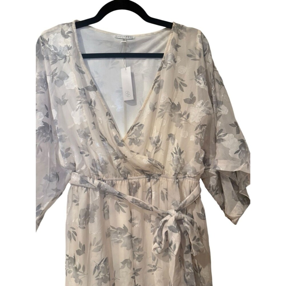 Baltic Born Floral Jacquard Kimono Maxi Dress Size XL - Picture 4 of 14